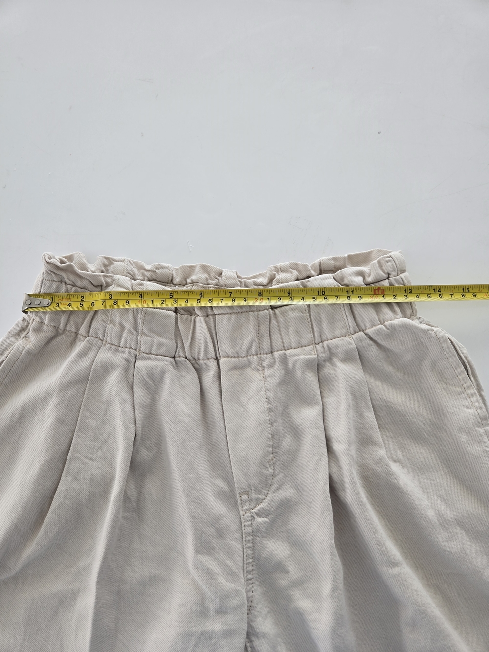 Pilcro Paperbag Waist Wide Leg Cropped Pants - Cream Size Xxs - Picture 8 of 15